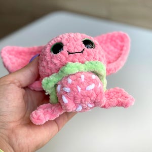Bat CROCHET PATTERN, Fruit Amigurumi Plushie, Strawberry Pink Bat, Easy Fall/Halloween Pattern for Beginners image 8