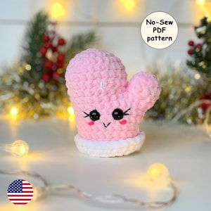 Mini Mitten CROCHET PATTERN, Christmas No Sew Amigurumi Glove, Small Winter Ornament