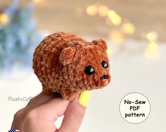 Bear Crochet Pattern, Polar Bear & Teddy Bear  No Sew Amigurumi, Small Plush PDF, Mini Woodland Animal, Easy Beginner Tutorial