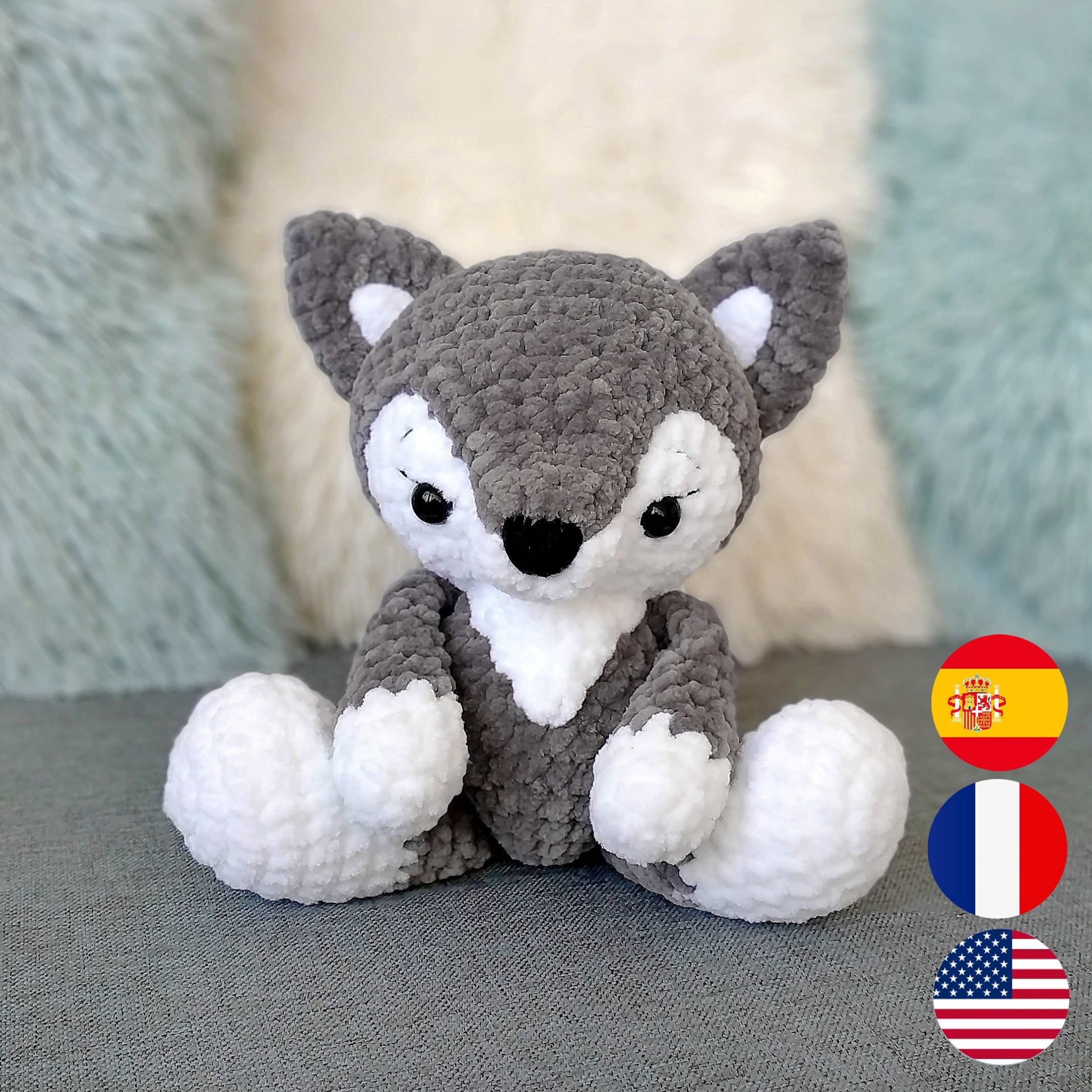 SEWING PATTERN - Sew Stuffed Animal Soft Toy - Kawaii Fox Wolf Bear Bunny -  8188