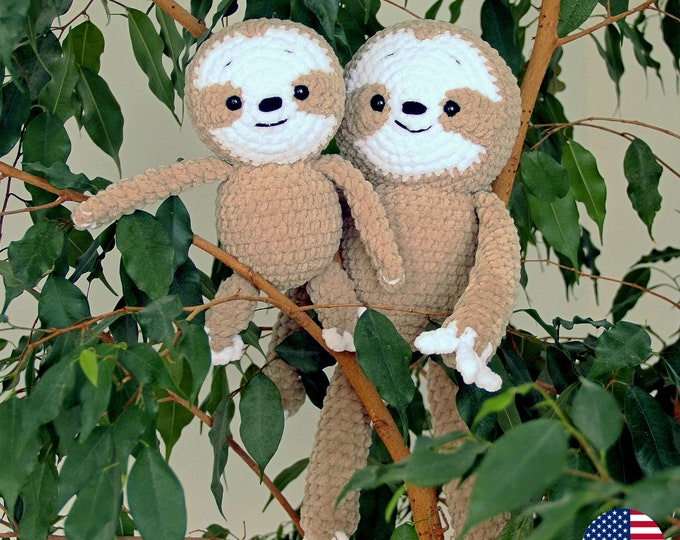 Sloth Amigurumi Pattern PDF - Three Toed Sloth - Momma and Baby - New ...
