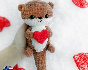 Otter CROCHET PATTERN, Mothers Day Amigurumi Plushie, Kawaii River Sea Creature, Easy Beginner PDF, Otter lover Gift, Stuffed Animal Toy