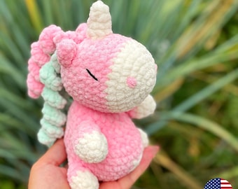 Unicorn Crochet PATTERN, Amigurumi Rainbow Plushie, Cute Kawaii Magical Pink Horse, Stuffed Animal Plush Baby Toy