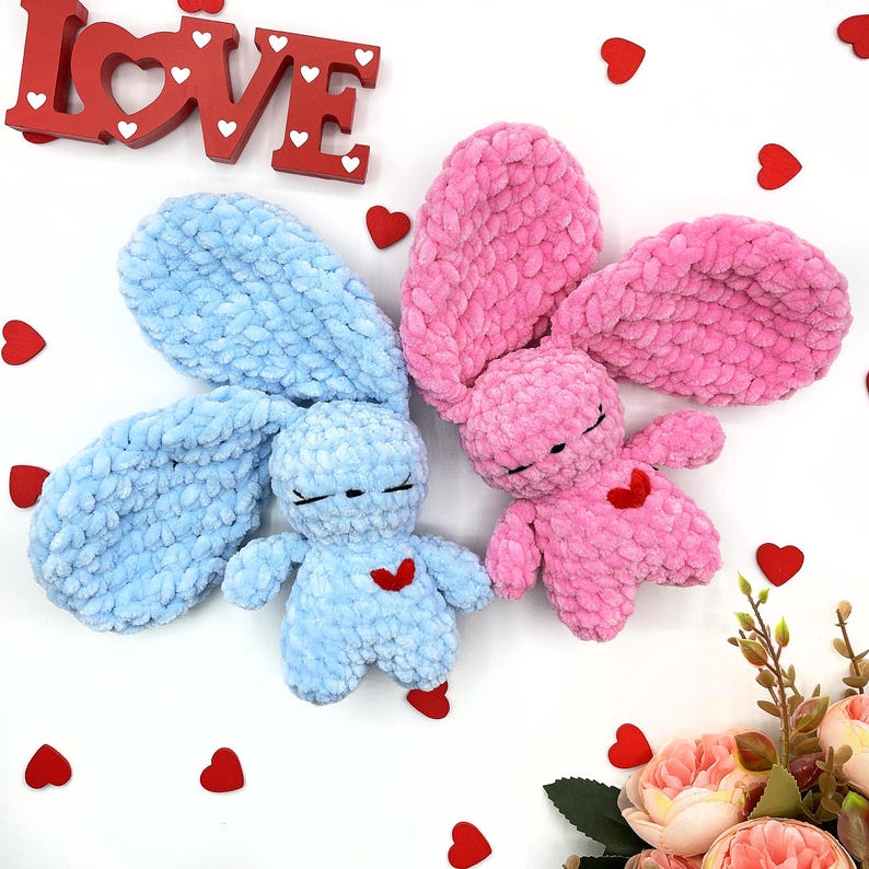 Easter Bunny CROCHET PATTERN, No Sew Amigurumi, Floppy Ears Rabbit Plushie, Snuggler Easy PDF image 2
