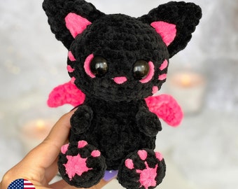 Black Cat CROCHET PATTERN, Halloween Amigurumi, Spooky Plushie,  Cute Plush Baby Toy, Holiday Gifts, Easy Crochet Fall Pattern for Beginners