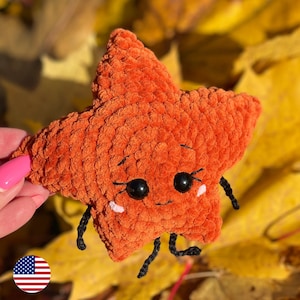 Maple Leaf CROCHET PATTERN, Fall Amigurumi Plushie, Kawaii Autumn Leaves, Fall Decor, Thanksgiving Day Gift, Canadian Red Leaf