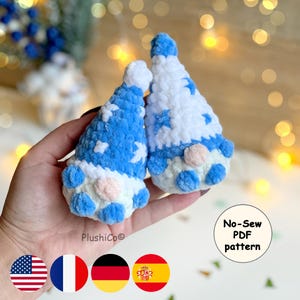 Gnome Crochet Pattern, Winter No-Sew Amigurumi Ornament PDF, Market Preps