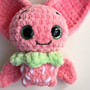 Bat CROCHET PATTERN, Fruit Amigurumi Plushie, Strawberry Pink Bat, Easy Fall/Halloween Pattern for Beginners image 4