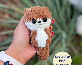 Otter Crochet Pattern, No Sew Amigurumi Animal, Easy Beginner PDF Download