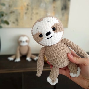 Sloth CROCHET PATTERN, Amigurumi Toy Instructions, Crochet Animal DIY, Handmade Sloth Pattern, Mom Baby Plushie, Cute Stuffed Animal Plush zdjęcie 8