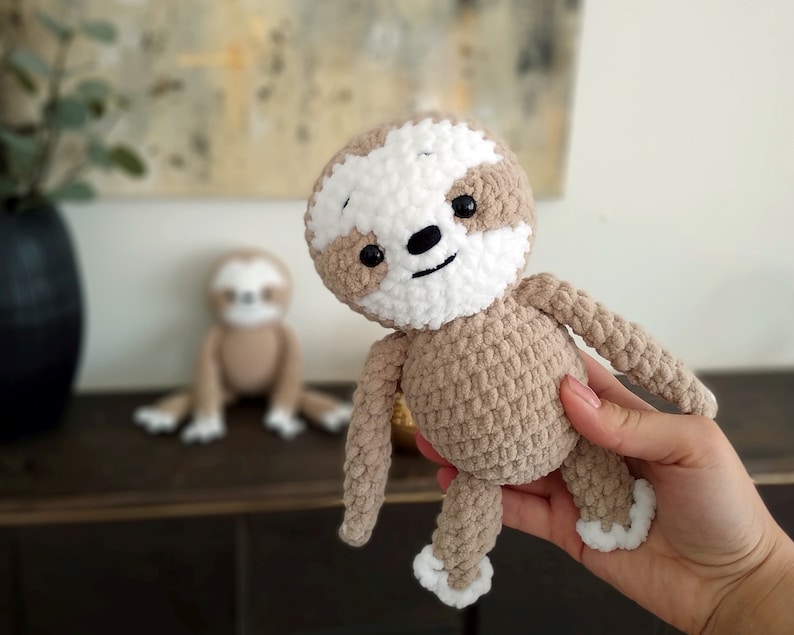 Sloth CROCHET PATTERN, Amigurumi Toy Instructions, Crochet Animal DIY, Handmade Sloth Pattern, Mom Baby Plushie, Cute Stuffed Animal Plush zdjęcie 8