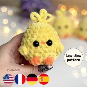 Osterküken Häkelanleitung, Amigurumi ohne Nähen Küken, Einfaches PDF-Tutorial für Anfänger, Handgemachter kleiner Frühlingsvogel