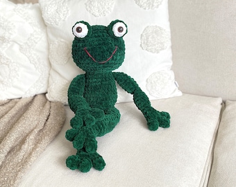 Frog Crochet Pattern PDF, Large Amigurumi Plushie, Easy Beginner Friendly Plush Pattern, DIY Gift