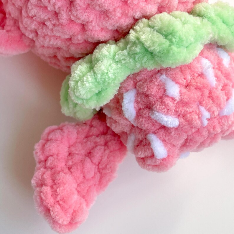 Bat CROCHET PATTERN, Fruit Amigurumi Plushie, Strawberry Pink Bat, Easy Fall/Halloween Pattern for Beginners image 5