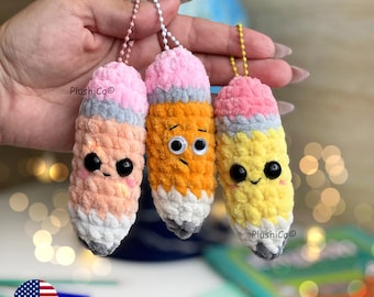 Pencil Crochet Pattern Keychain, Graduation/Back to School Student/Teacher Mini Gift (PDF Pattern)