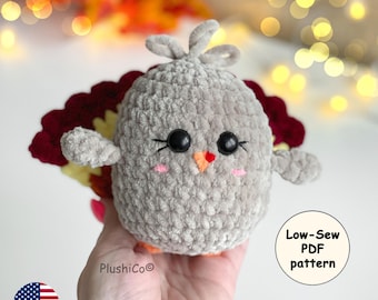 Turkey Crochet PATTERN, Thanksgiving Amigurumi Bird