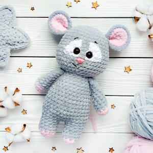 Mouse CROCHET PATTERN PDF, Amigurumi Plushie, Kawaii Creature, Plush Rat Stuffed Animal, Cute Baby Toy image 8