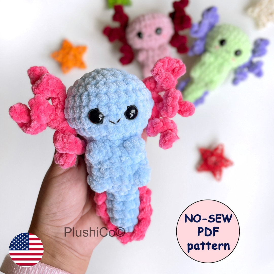 Axolotl CROCHET PATTERN, No Sew Amigurumi, Cute & Easy Plush Sea ...