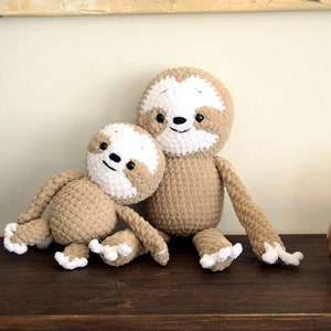Sloth CROCHET PATTERN, Amigurumi Toy Instructions, Crochet Animal DIY, Handmade Sloth Pattern, Mom Baby Plushie, Cute Stuffed Animal Plush zdjęcie 4