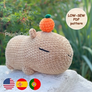 Capybara CROCHET PATTERN, Amigurumi Guinea Pig Plushie, Hamster Kawaii Creature, Cute Stuffed Animal, Plush Baby Toy