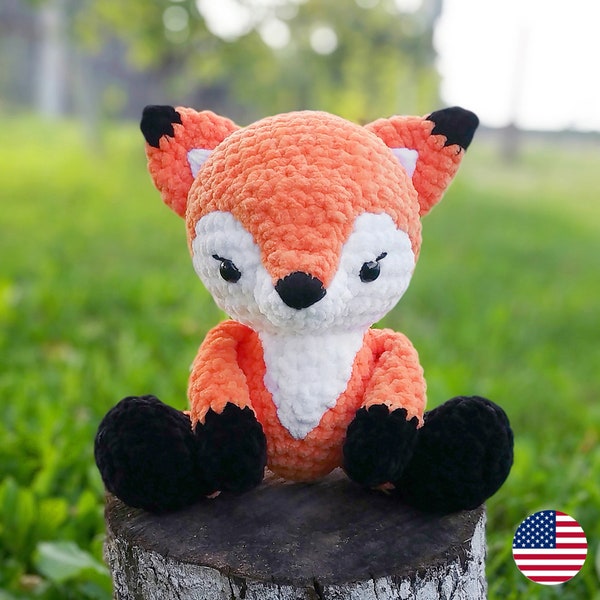 Crochet Fox PATTERN, Amigurumi Fox Plushie, Stuffed Woodland Animals Plush Baby Toy