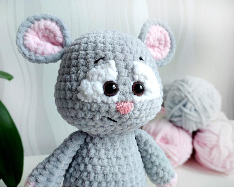 Mouse CROCHET PATTERN PDF, Amigurumi Plushie, Kawaii Creature, Plush Rat Stuffed Animal, Cute Baby Toy image 3