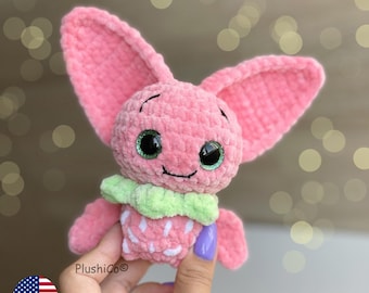 Bat CROCHET PATTERN, Fruit Amigurumi Plushie, Strawberry Pink Bat, Easy Fall/Halloween Pattern for Beginners