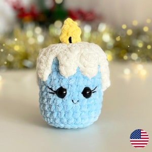 Christmas Candle CROCHET PATTERN, Amigurumi Stuffed Plush Toy, Kawaii Gift, Cute Ornament Plushie