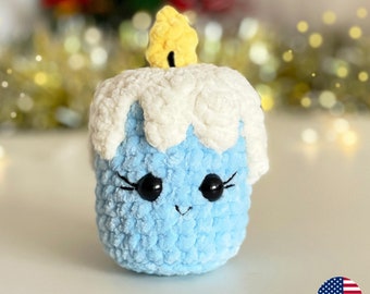 Christmas Candle CROCHET PATTERN, Amigurumi Stuffed Plush Toy, Kawaii Gift, Cute Ornament Plushie