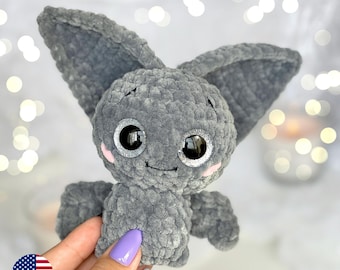 Bat CROCHET PATTERN, Halloween Amigurumi Plushie, Spooky Cute Kawaii Plush Baby Toy, Holiday Gifts, Easy Crochet Fall Pattern for Beginners
