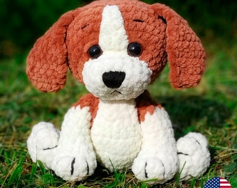 Beagle Dog CROCHET PATTERN, Puppy Amigurumi Animal Plushie