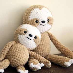 Sloth CROCHET PATTERN, Amigurumi Toy Instructions, Crochet Animal DIY, Handmade Sloth Pattern, Mom Baby Plushie, Cute Stuffed Animal Plush zdjęcie 5