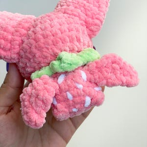 Bat CROCHET PATTERN, Fruit Amigurumi Plushie, Strawberry Pink Bat, Easy Fall/Halloween Pattern for Beginners image 7