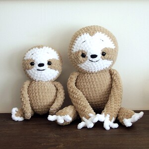 Sloth CROCHET PATTERN, Amigurumi Toy Instructions, Crochet Animal DIY, Handmade Sloth Pattern, Mom Baby Plushie, Cute Stuffed Animal Plush zdjęcie 3