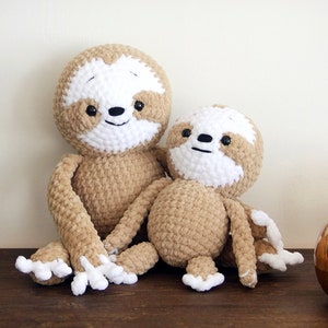 Sloth CROCHET PATTERN, Amigurumi Toy Instructions, Crochet Animal DIY, Handmade Sloth Pattern, Mom Baby Plushie, Cute Stuffed Animal Plush zdjęcie 10