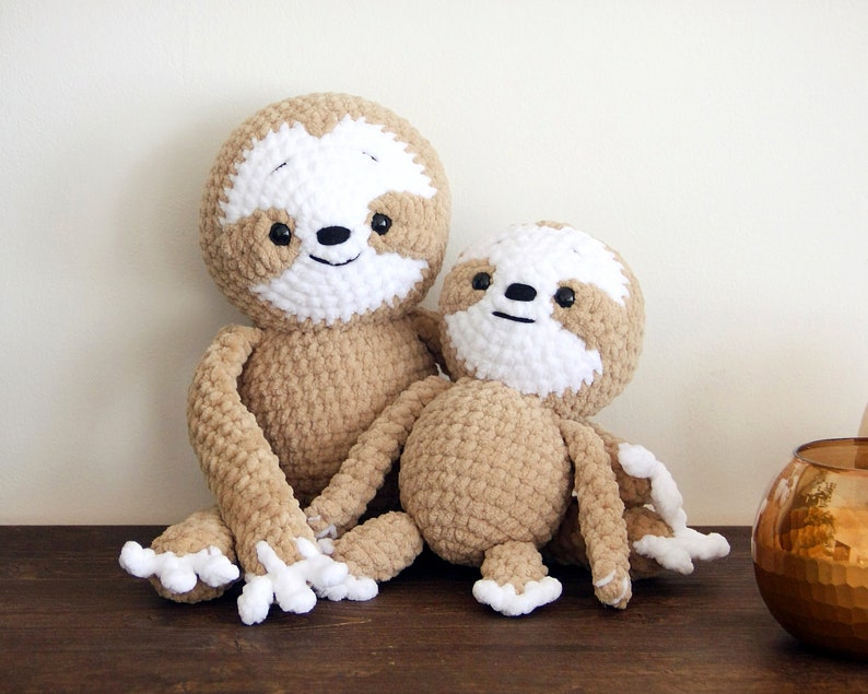 Sloth CROCHET PATTERN, Amigurumi Toy Instructions, Crochet Animal DIY, Handmade Sloth Pattern, Mom Baby Plushie, Cute Stuffed Animal Plush zdjęcie 10