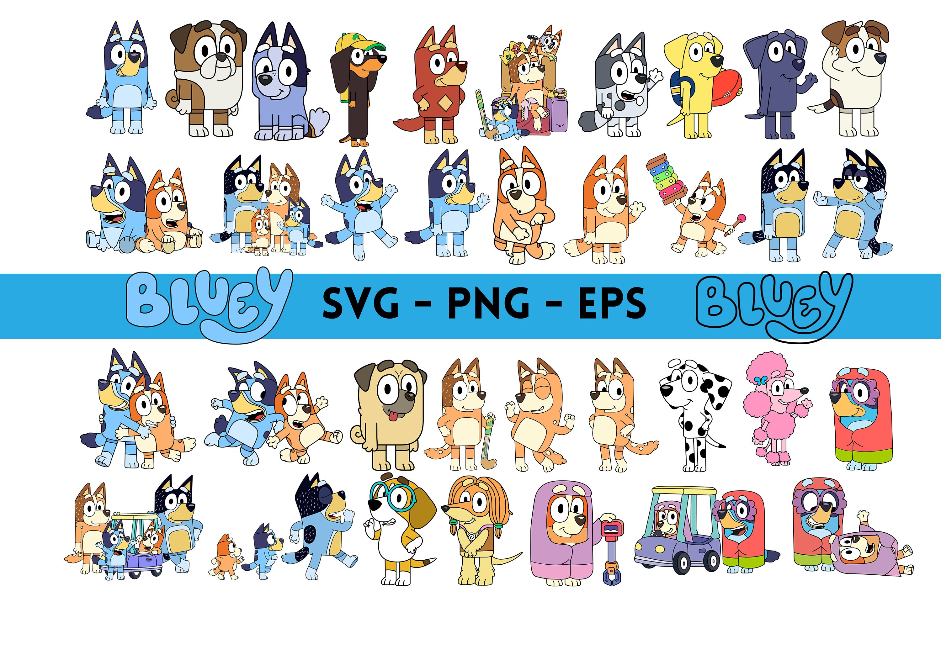 Bluey and Bingo Birthday Png, Blue, Bluey, Bluey Svg, Blue Dog, Bluey  Characters, Bluey Dog, Bluey Family, Bluey Heeler