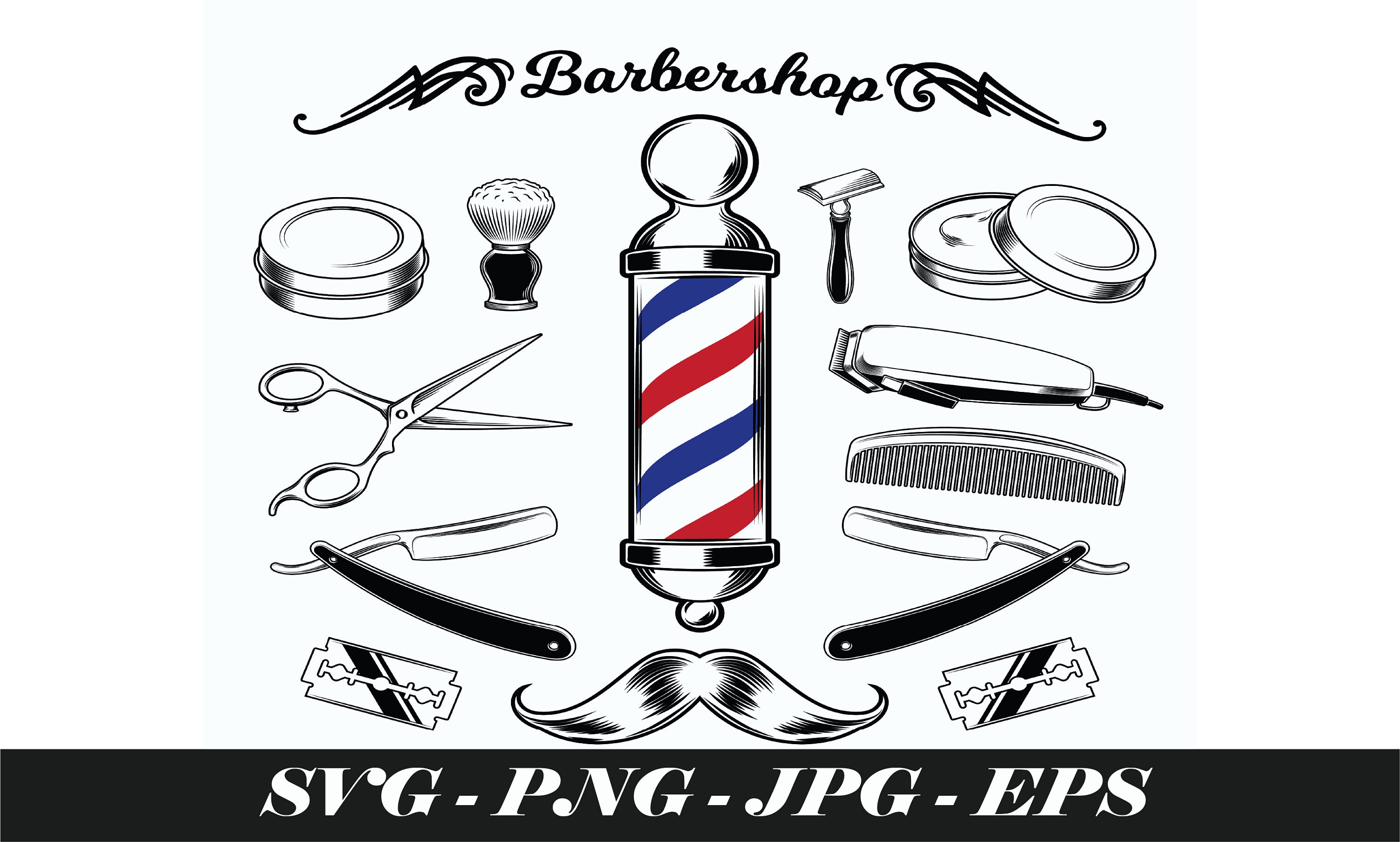 Barber Shop Svg Png Jpg Eps Craft Files Cricut Silhouette Etsy UK