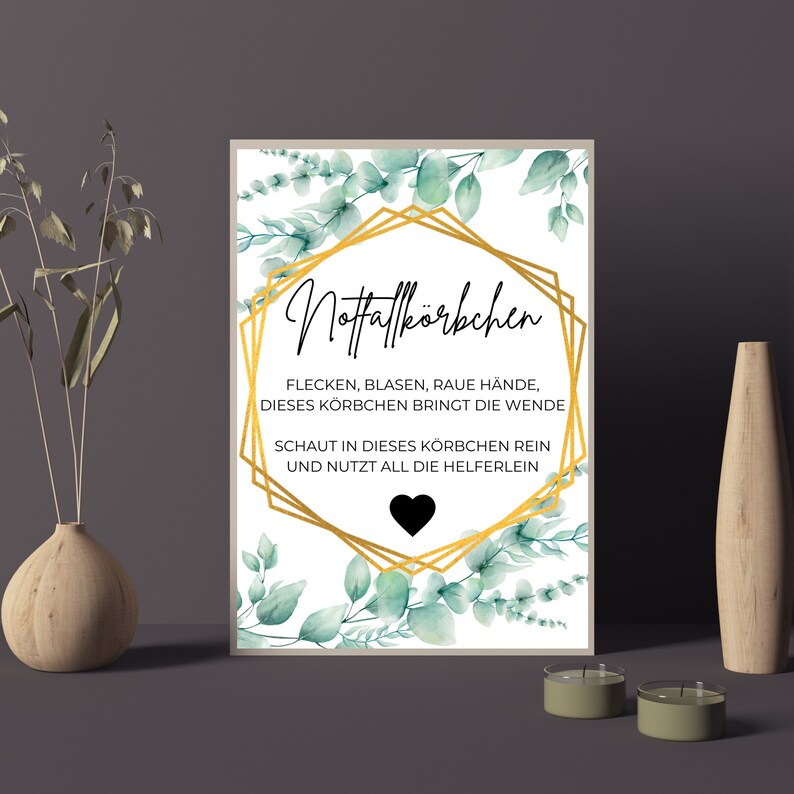 Notfallkörbchen Schild Hochzeit Notfallbox Poster Hochzeitsdeko