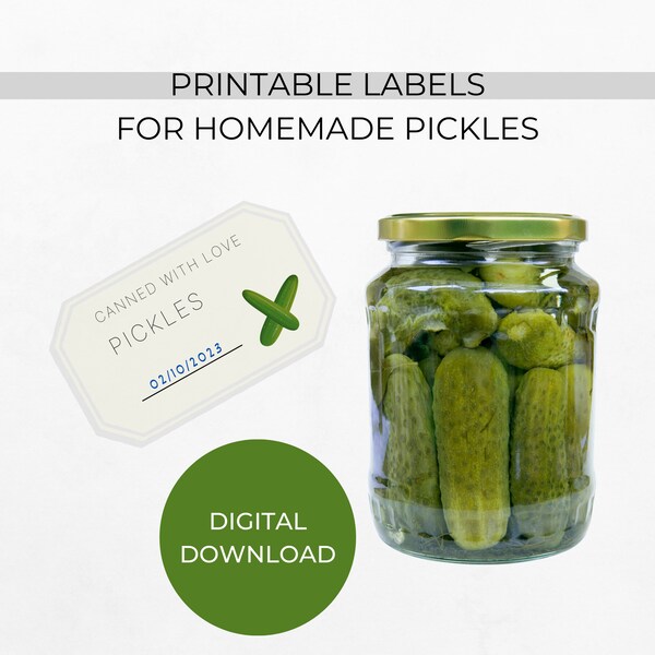 Canned Pickle Labels Etsy