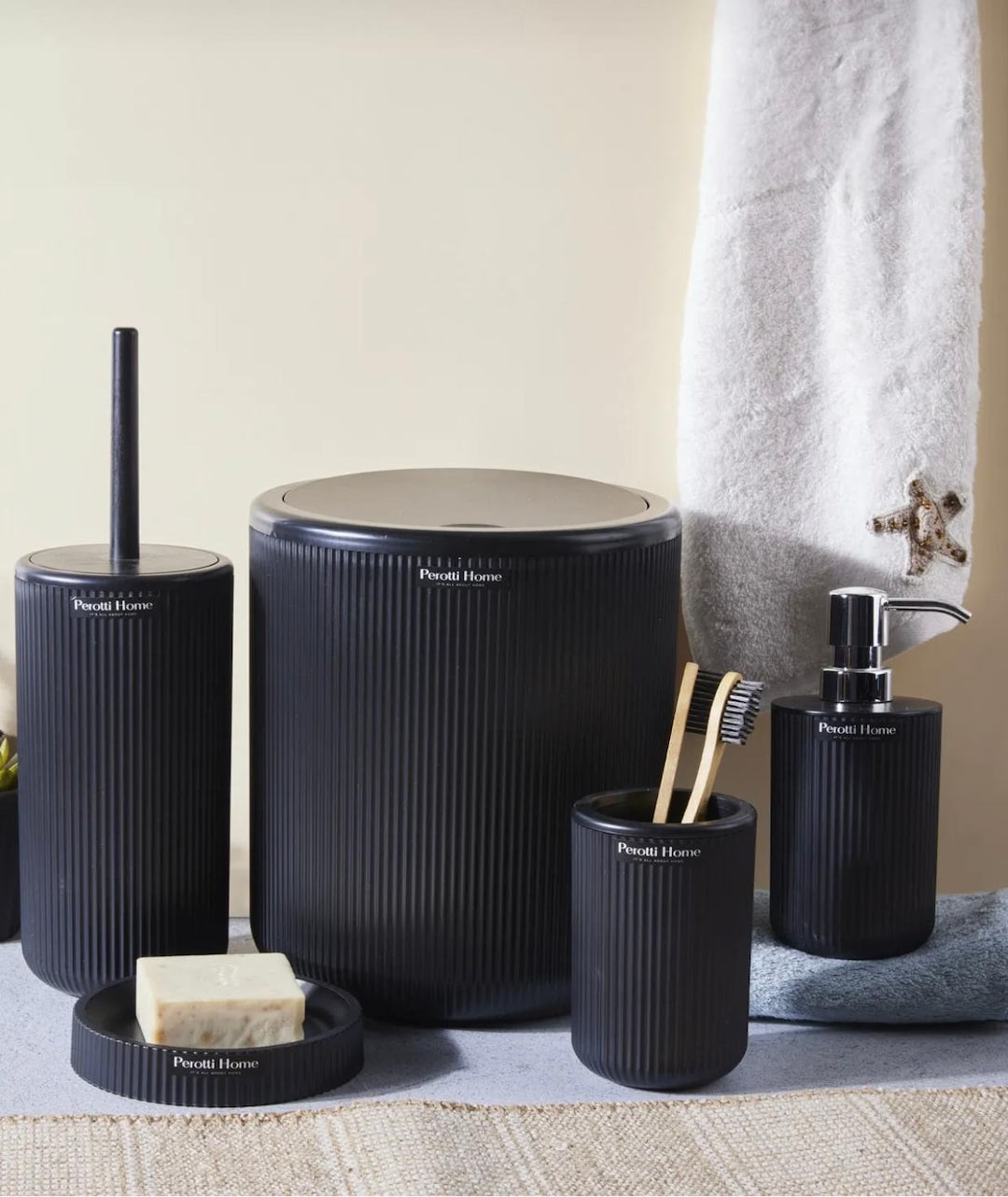 Black Bathroom Set , Black Bathroom Accessories Set, Toothbrush Holder ...