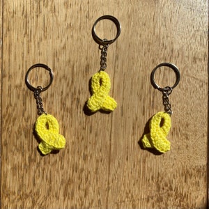 Endometriosis Ribbon Keyring - Endo Keyring - Yellow Ribbon Keyring - Endowarrior / endo warrior - chronic illness awareness - endo gifts