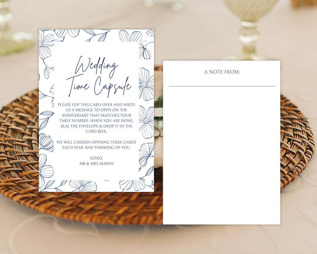 Time Capsule Card Design Examples Wedding Time Capsule Cards Template - Etsy
