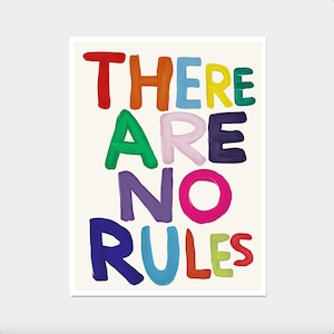 David Shrigley Print. There Are No Rules. Colourful Wall Decor. Funny Quote Poster. Contemporary Art. Shrigley Quote. Living Room Wall Art