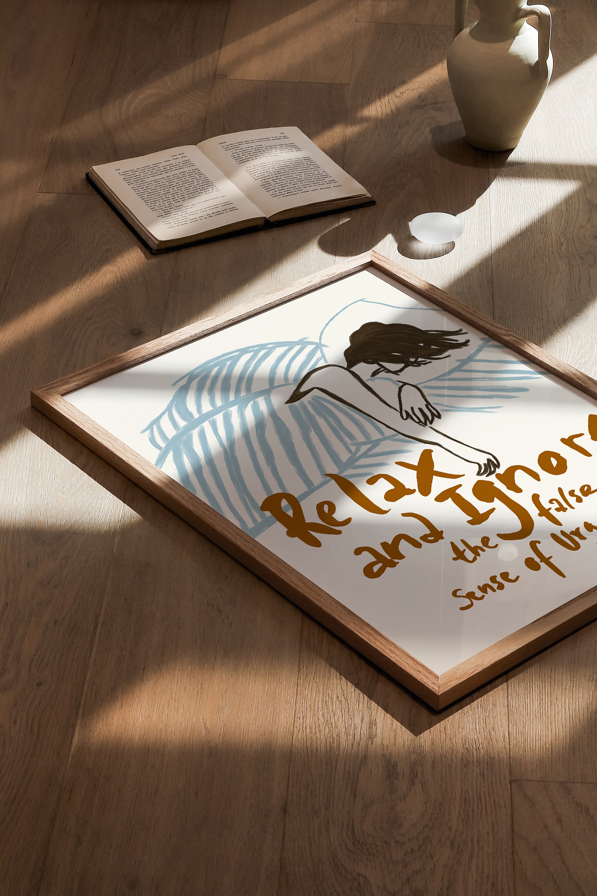 Relax and Ignore the False Sense of Urgency. Girly Wall Art. Woman