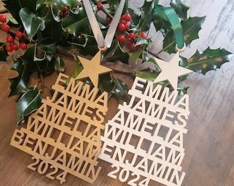 Family Christmas Decoration - Personalized Ornament With Names - Christmas Tree Ornament - Christmas Tree Decoration