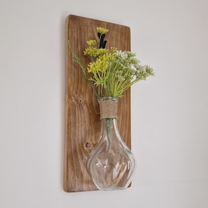 Wall Hanging Vase, Rustic Wall Decor, New Home Gift, Wooden Decor, Wall Art