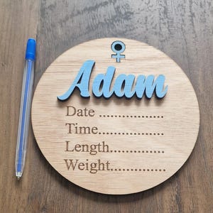 Baby Announcement Sign with Birth Stats | Footprint Sign For Newborn | Baby Name Reveal | Personalized Baby Name Sign | Sign For Hospital
