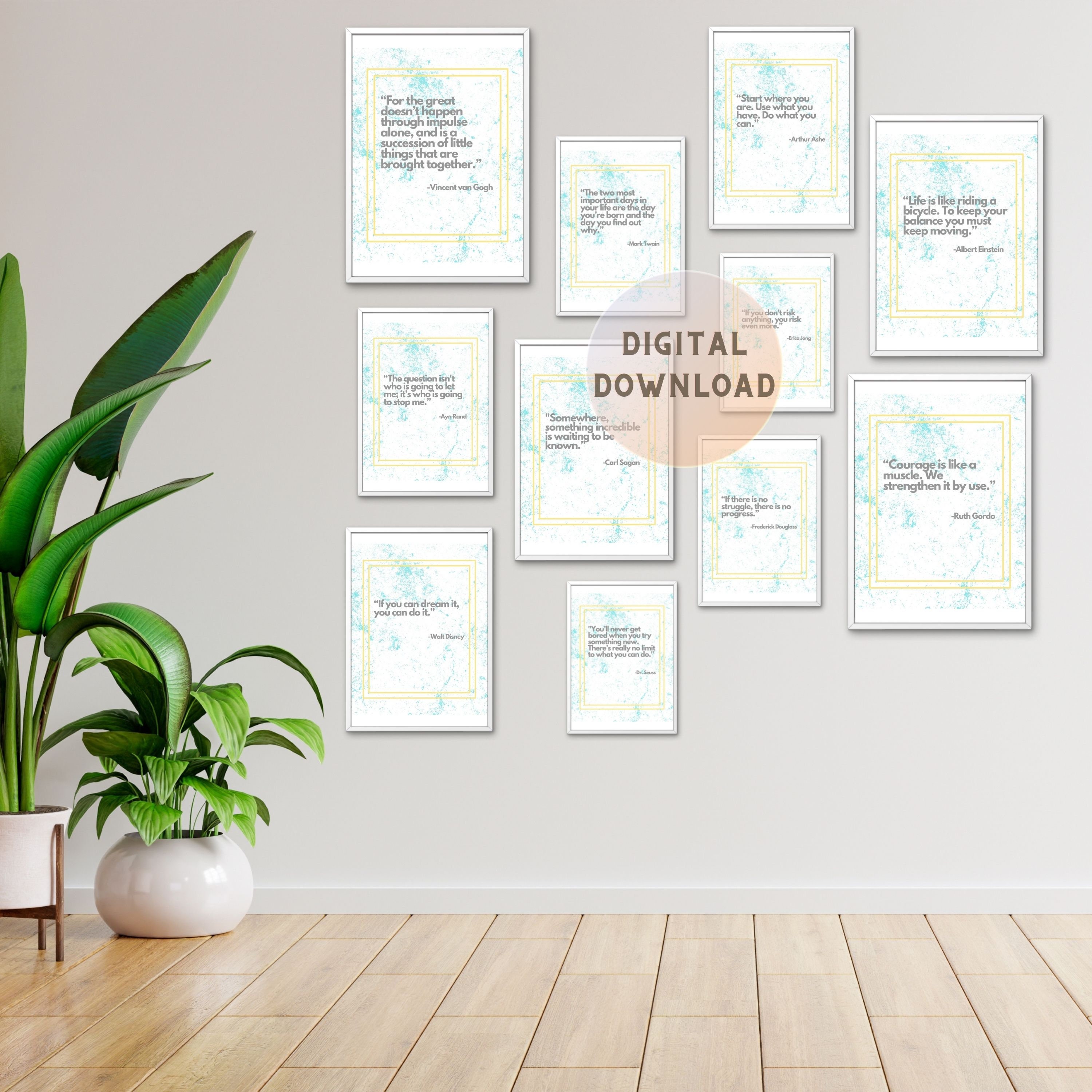 12 Printables Famous Motivational Quotes Home Office Wall Decor