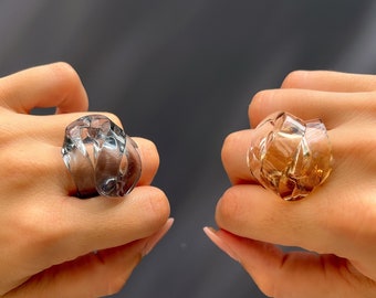 Grande bague contemporaine originale pièce unique et tendance de créateur français pour femmes